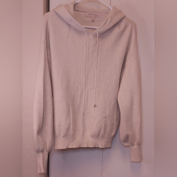 Philosophy Beige Sweater Hoodie Sweatshirt Size Large Pullover Super Soft Comfy - Picture 11 of 11